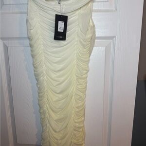 Elegant Cream Ruched dress